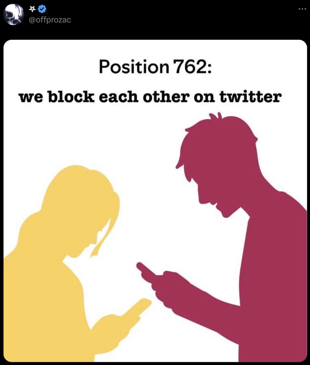 Position 762 we block each other on twitter